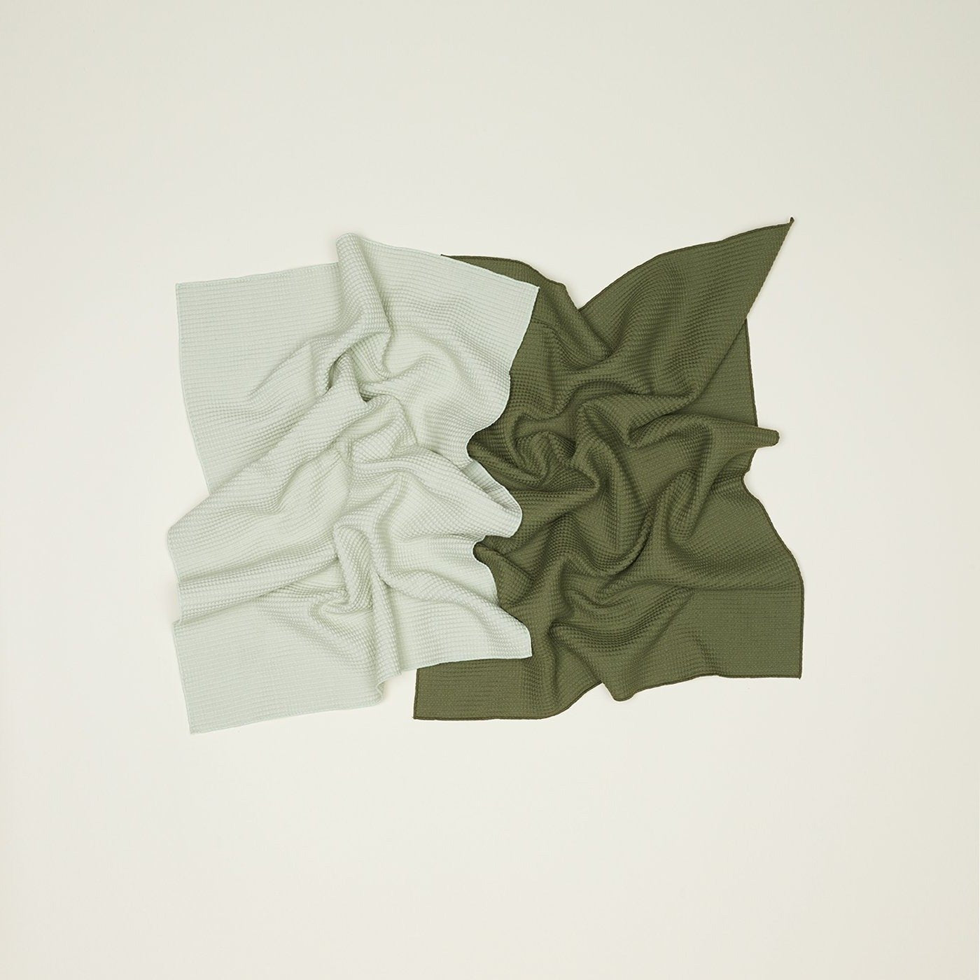 Essential Waffle Dish Towel - Set of 2 - Olive/Sage