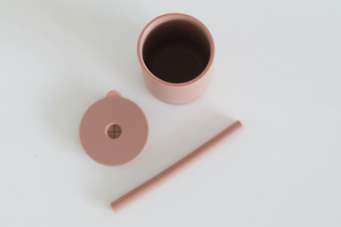 Silicone Straw Cup - Coral