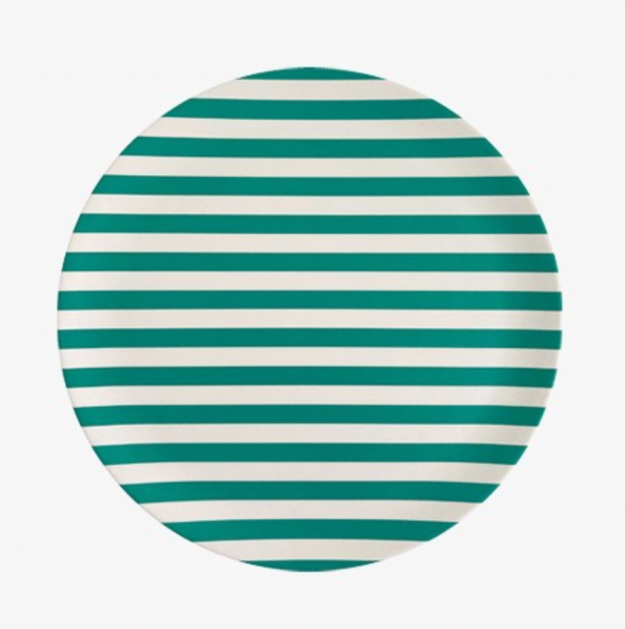 Green Stripe Dinner Plate