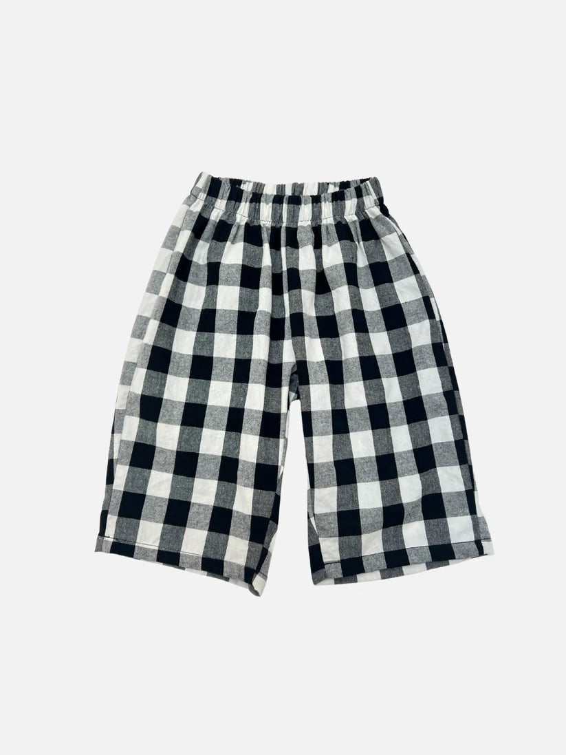 Gingham Baby Pants - Black + White.
