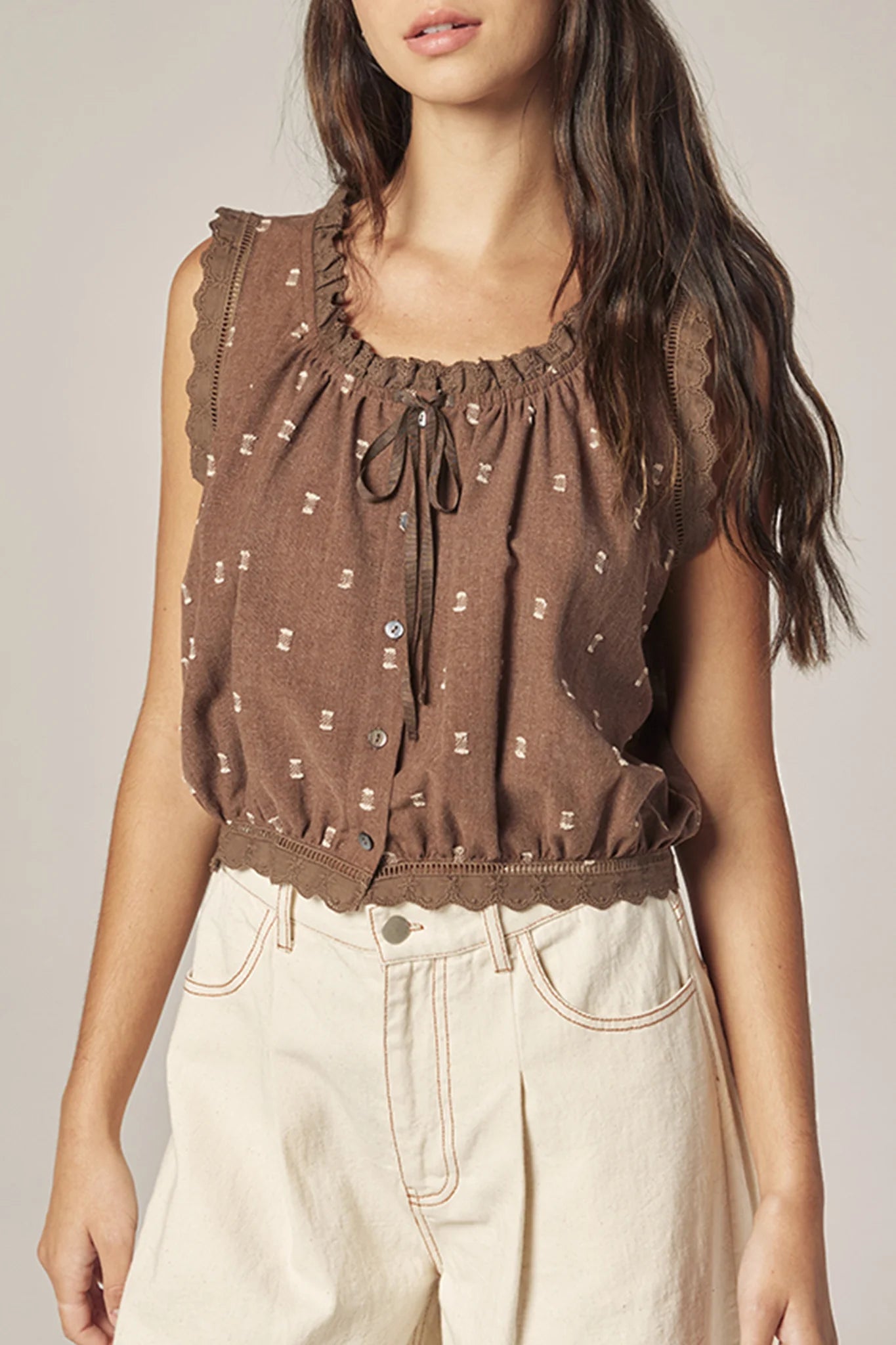 Button down short blouse