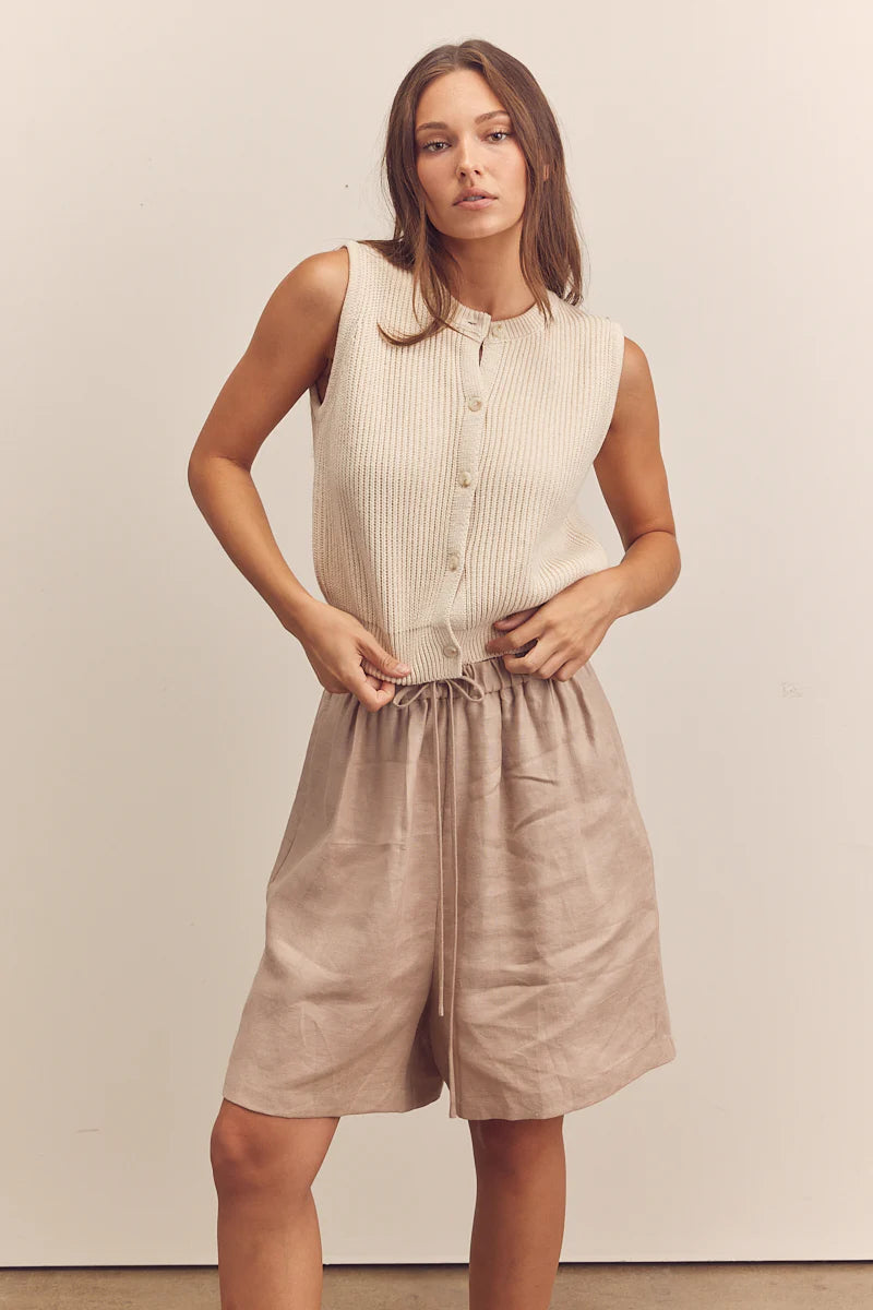Button Down Sleeveless Sweater