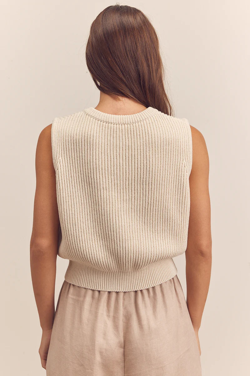 Button Down Sleeveless Sweater