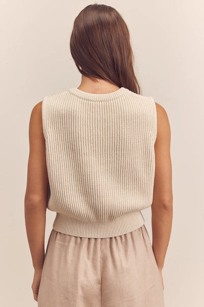 Button Down Sleeveless Sweater