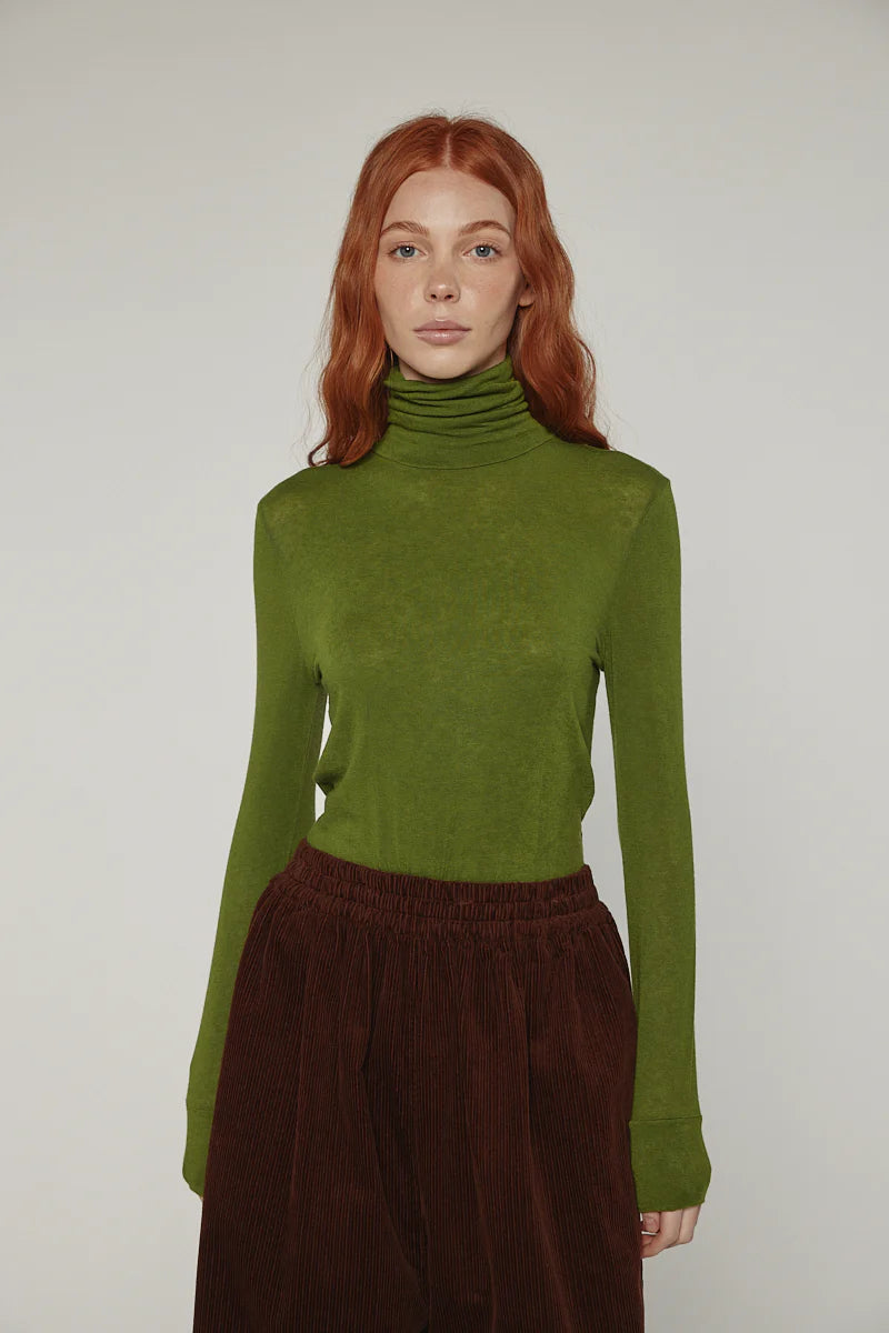Wool Blend Lightweight Turtleneck
