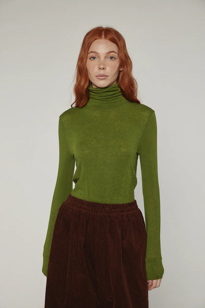 Wool Blend Lightweight Turtleneck