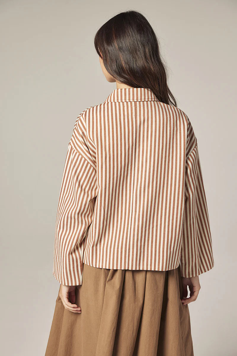 Stripe Button Down Jacket