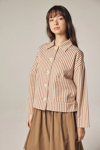 Stripe Button Down Jacket