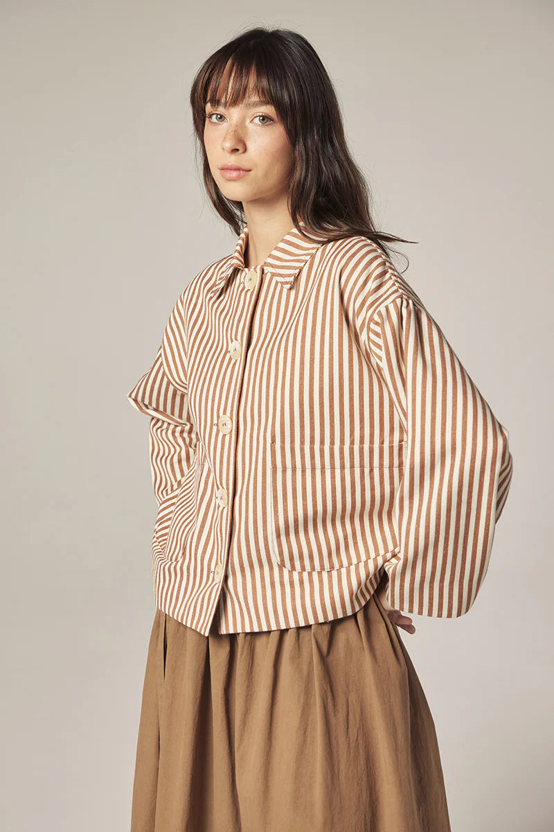 Stripe Button Down Jacket