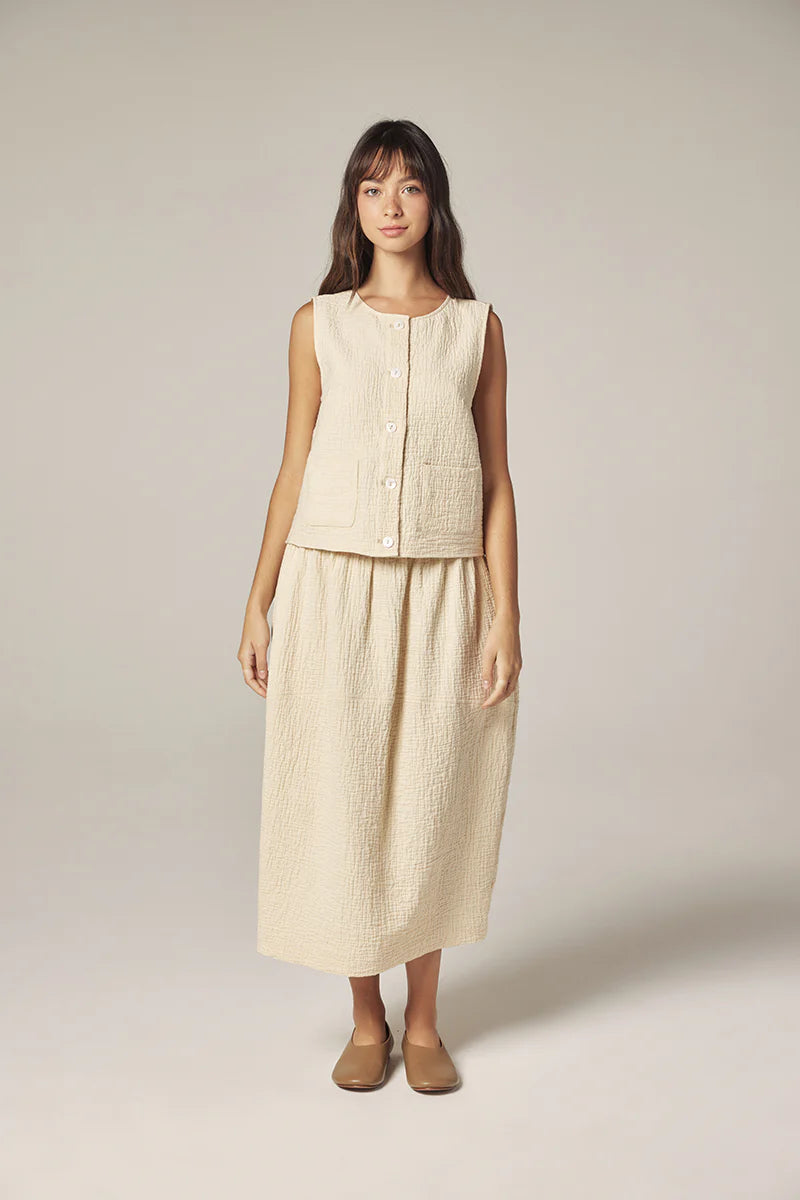 Button Down Jacquard Top