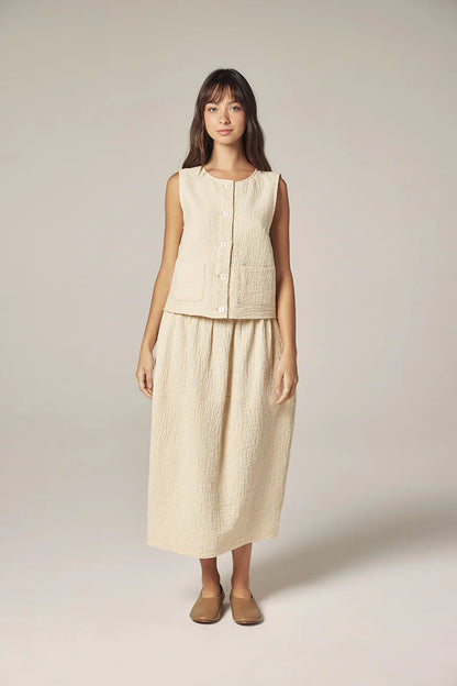 Button Down Jacquard Top
