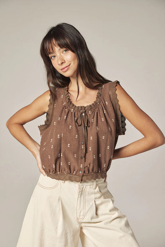 Button down short blouse