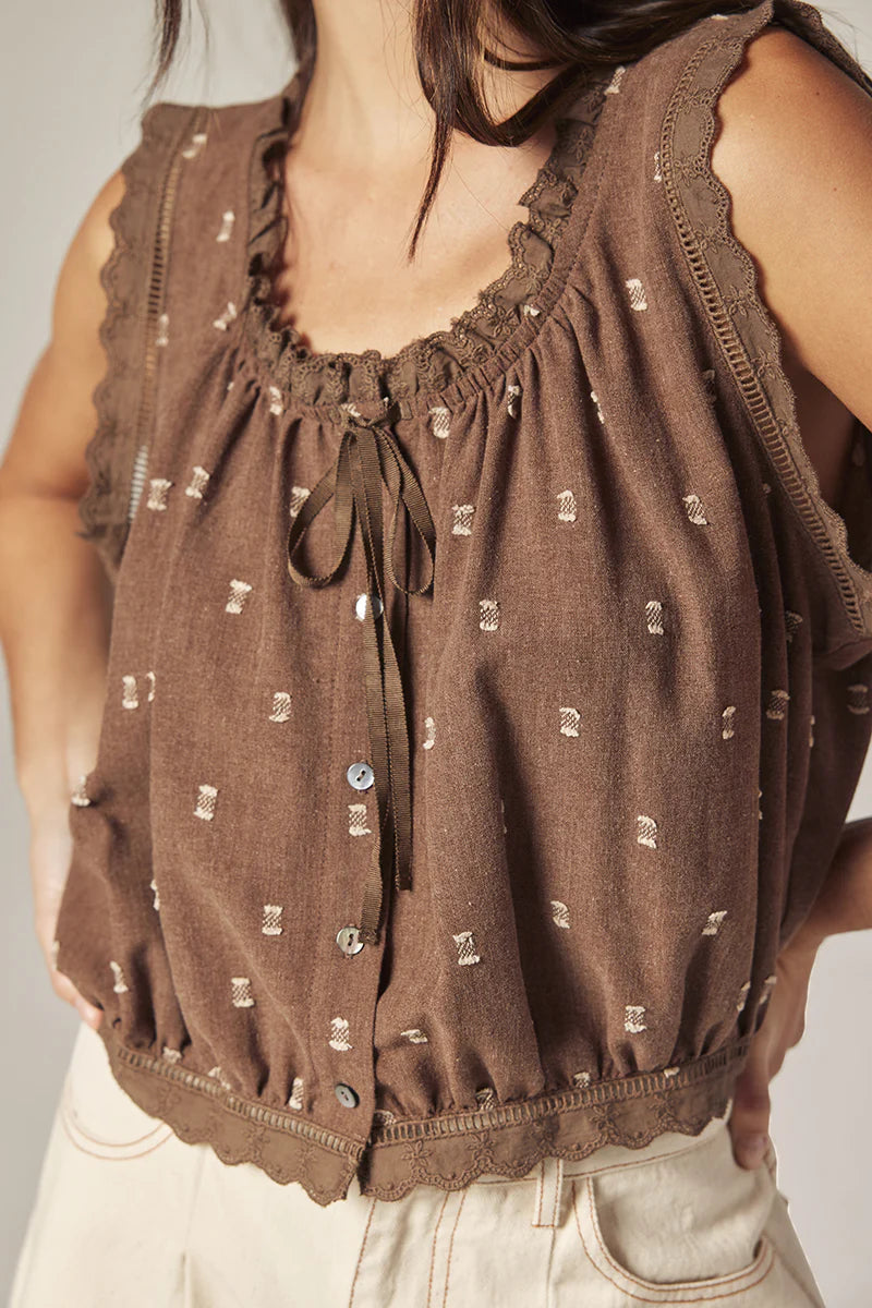 Button down short blouse