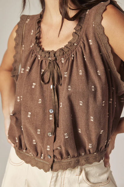 Button down short blouse