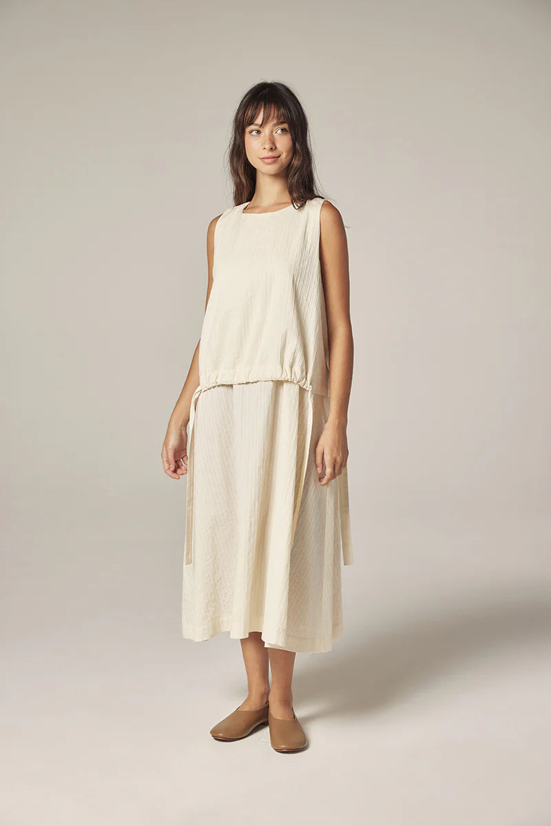 Waist tie midi dress