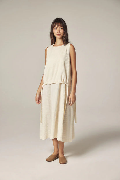 Waist tie midi dress