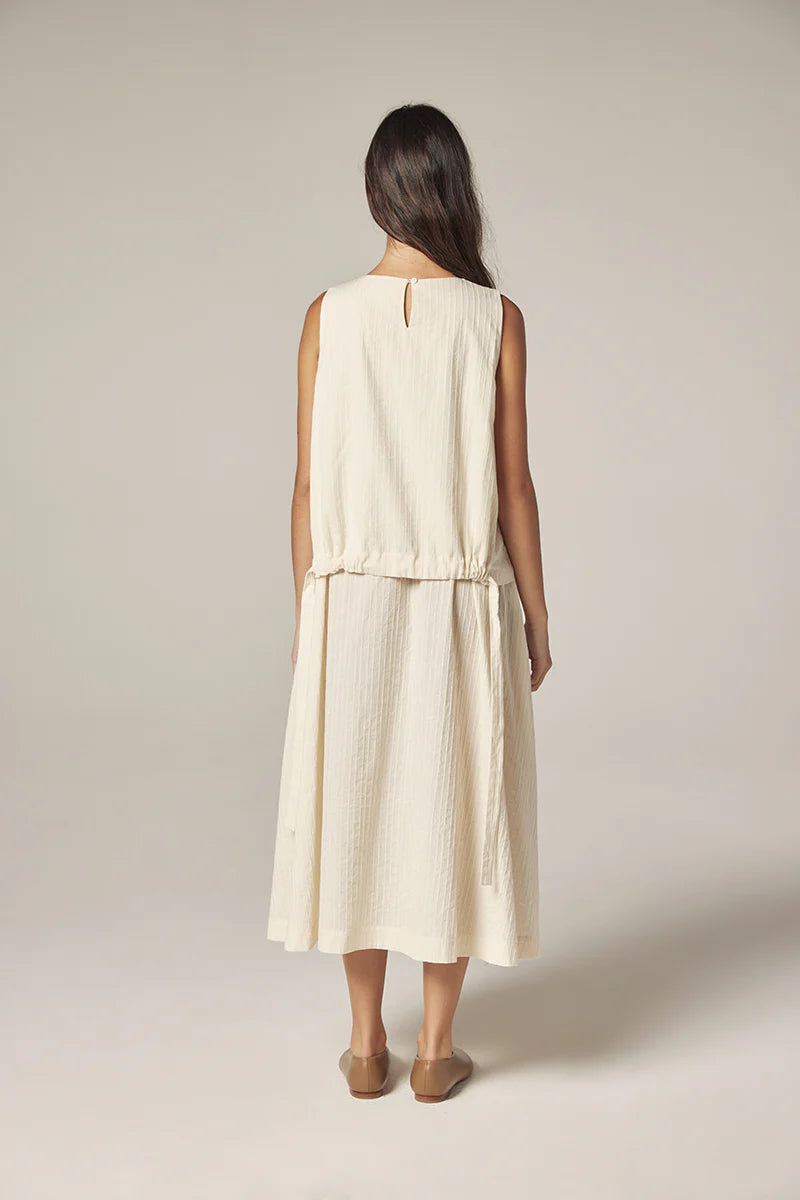 Waist tie midi dress