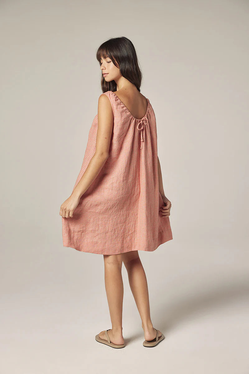 Gingham Linen Dress