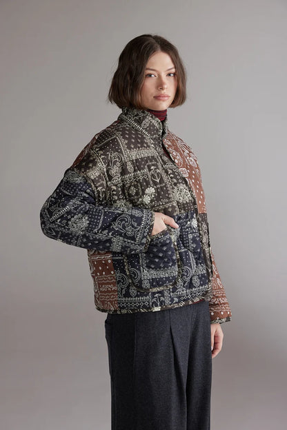 Patch Quilt Jacket - Brown/Black
