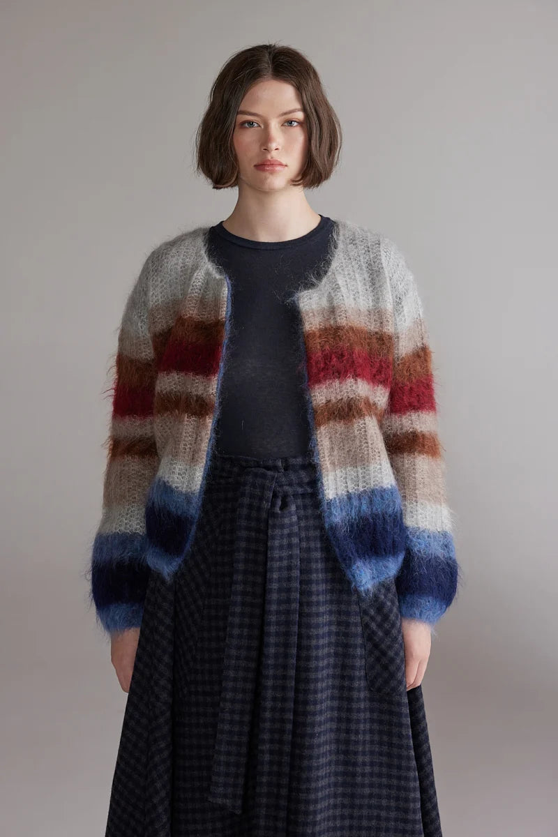 Multi Stripe Mohair Cardigan