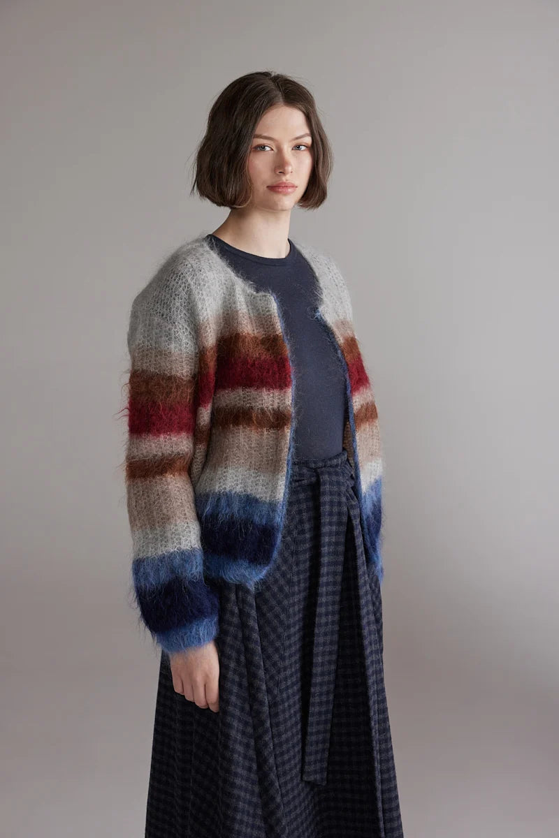 Multi Stripe Mohair Cardigan