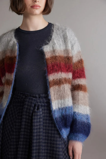 Multi Stripe Mohair Cardigan