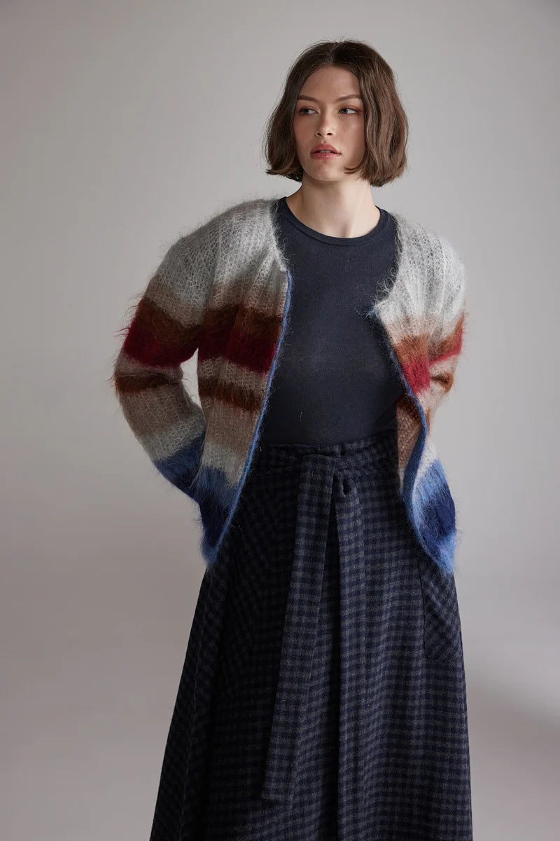 Multi Stripe Mohair Cardigan