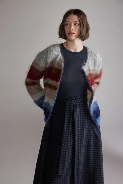 Multi Stripe Mohair Cardigan