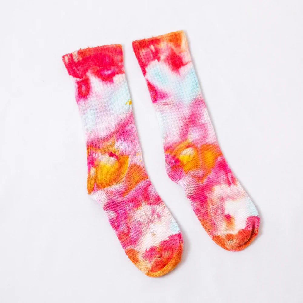 Ice-Dyed Bamboo Kid Socks - Golden Hour