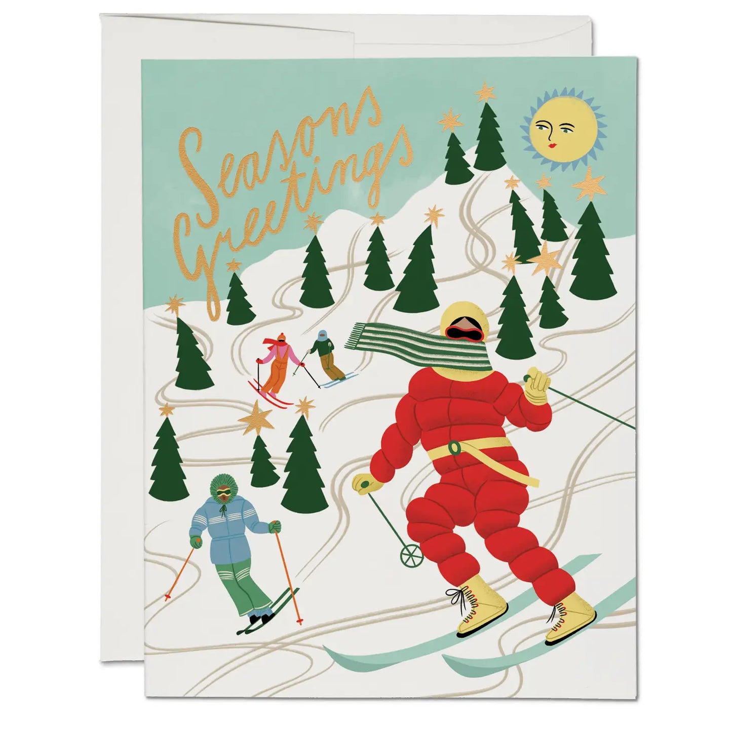 Snowy Slopes Holiday Greeting Card