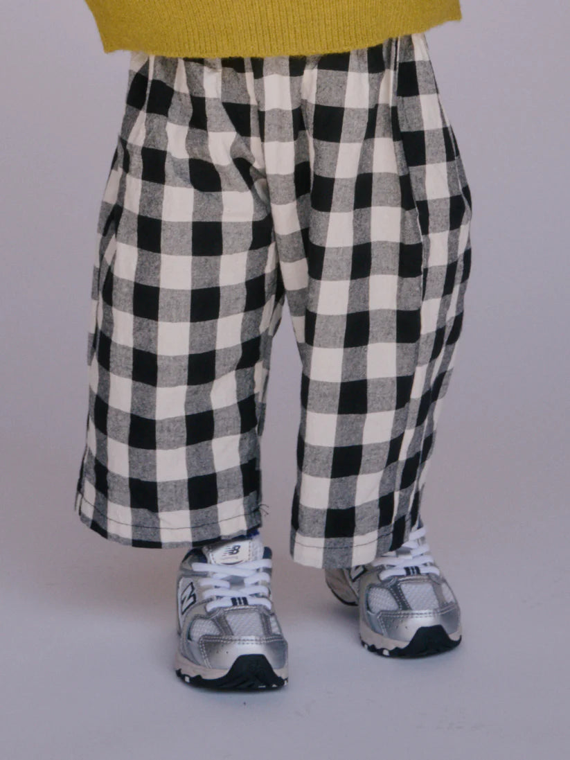 Gingham Baby Pants - Black + White.