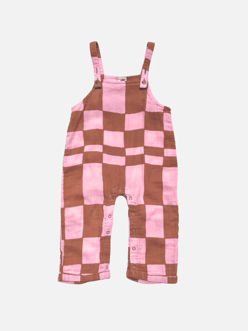 Muslin Overalls - Pink Checkers