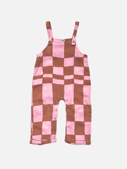 Muslin Overalls - Pink Checkers