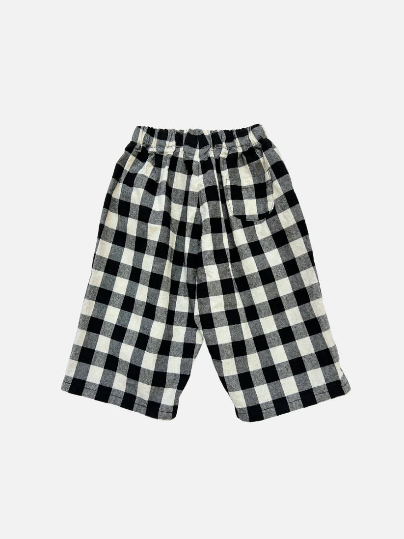 Gingham Baby Pants - Black + White.