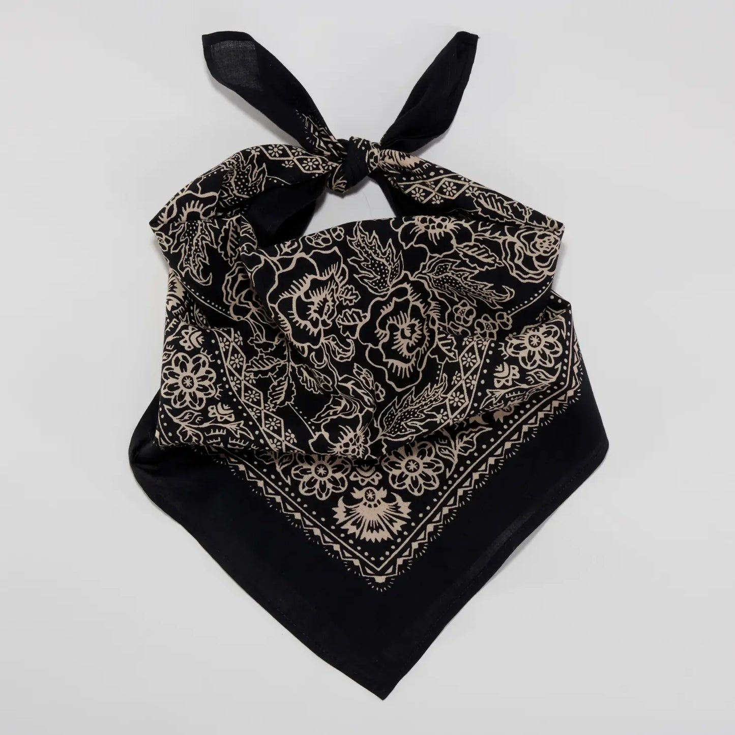 Cotton Rosey Bandana - Black