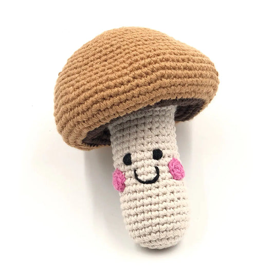 Whimsical Brown Mushroom Rattle