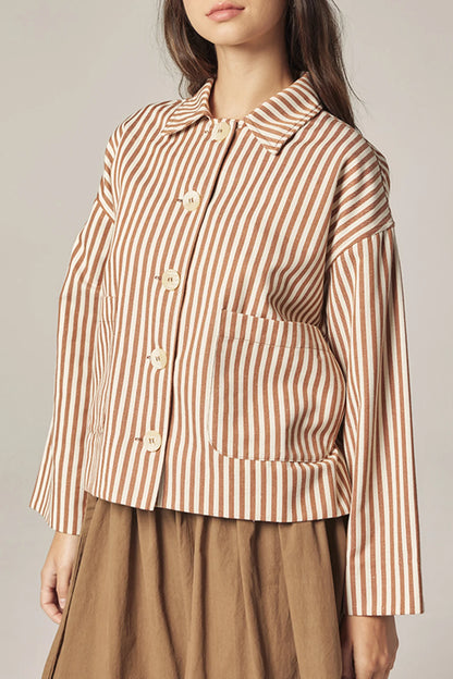 Stripe Button Down Jacket