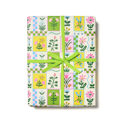 Retro Flower Wrapping Paper Rolls
