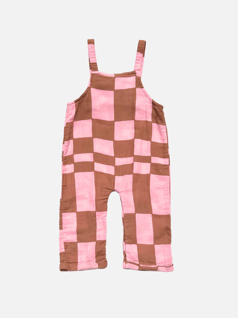 Muslin Overalls - Pink Checkers