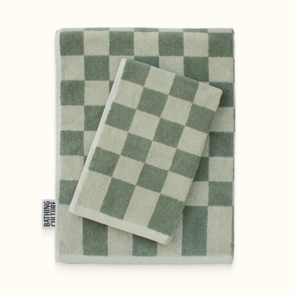 Bathhouse Check Organic Body Towel - Sage