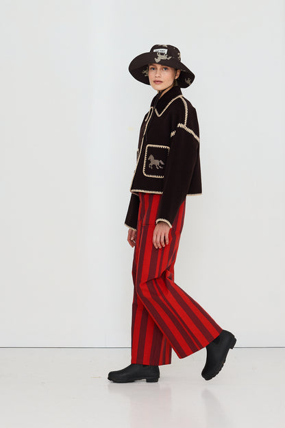 Short Horses Embroidered Coat