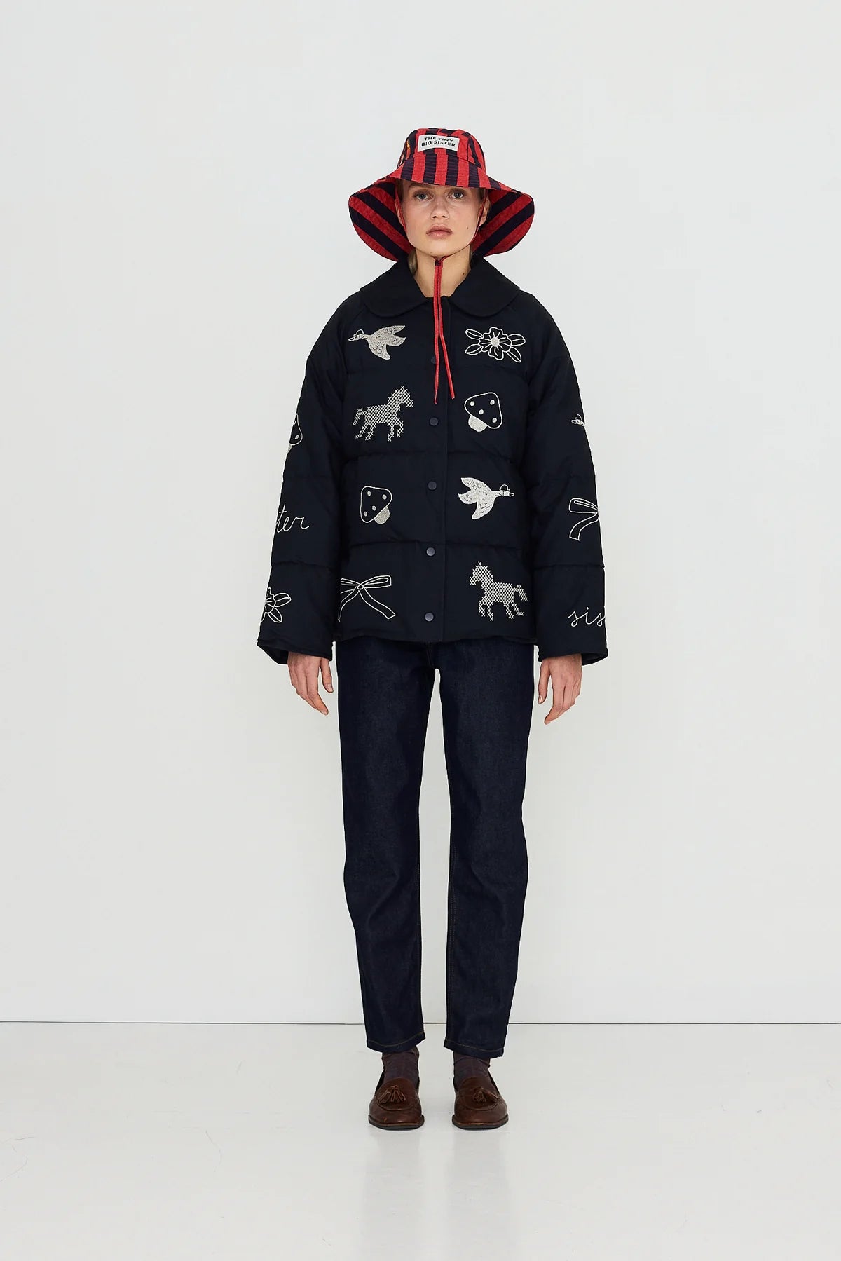 Embroidered Down Jacket