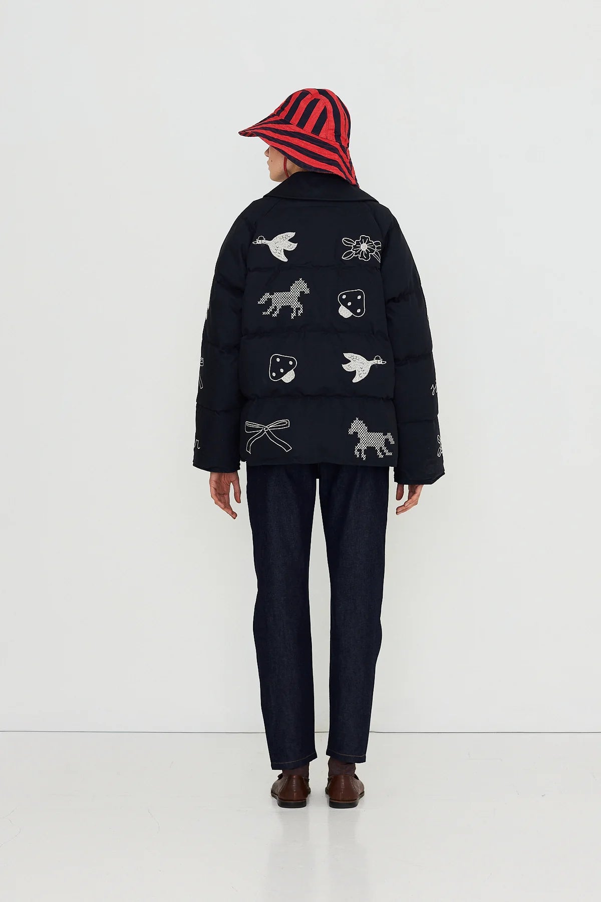 Embroidered Down Jacket
