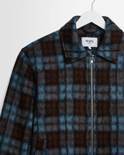 Heath - Blue And Brown Check Mohair Jacket