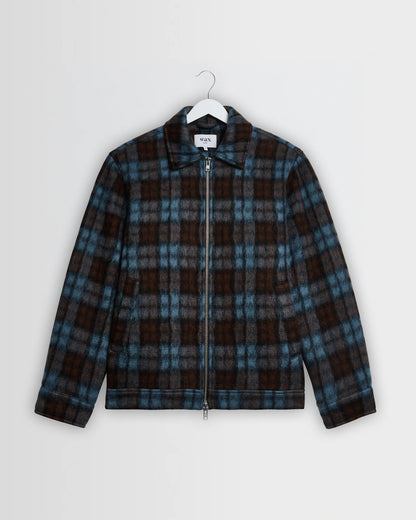 Heath - Blue And Brown Check Mohair Jacket