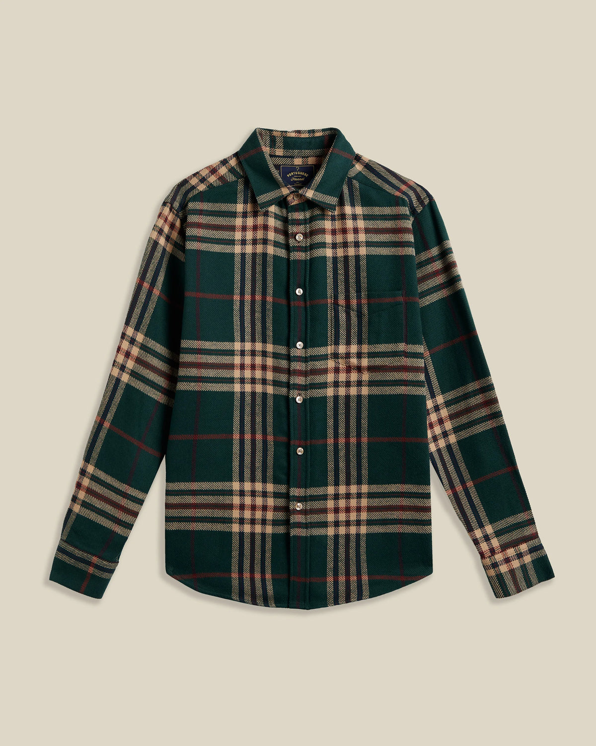 Cervo Shirt - Green/Ecru.