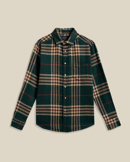 Cervo Shirt - Green/Ecru.