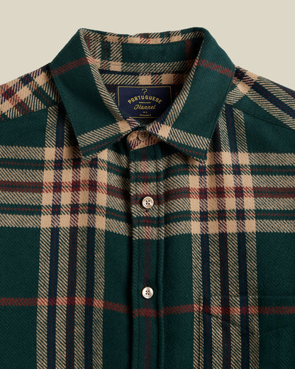 Cervo Shirt - Green/Ecru.