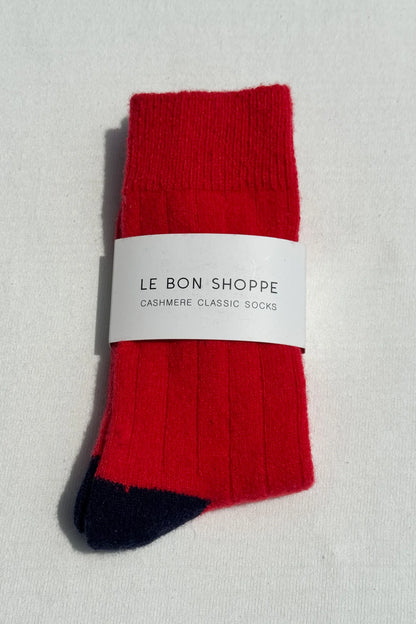 Classic Cashmere Socks - Poppy Red