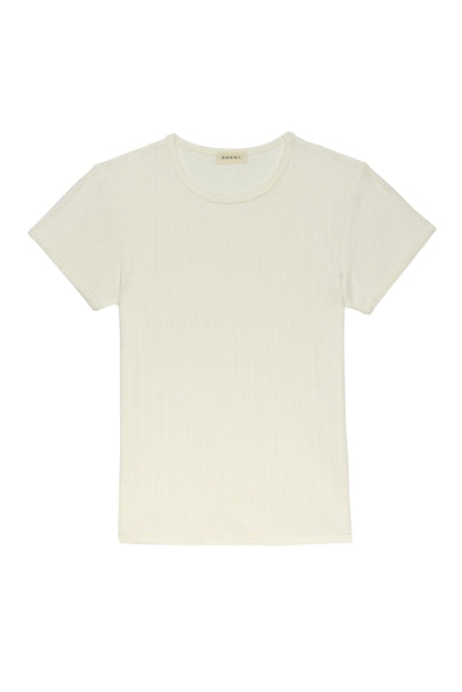 The Pointelle Baby Tee - Cream.